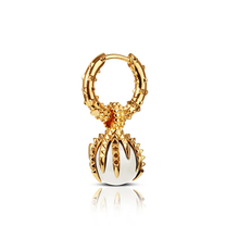 The Dragon &amp; Pearl Hoop Earrings - Gold