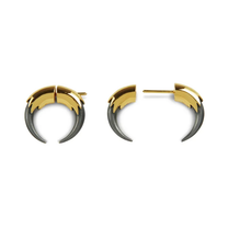 Claw Hoop Earring – Gold &amp; Oxidised Silver