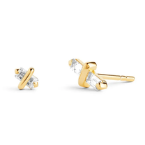 Candy Kiss Earrings – April – White Topaz – Gold Vermeil