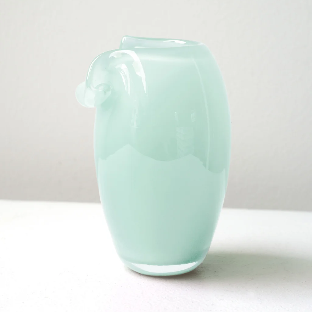 Glass Minin Vase in Mint Green
