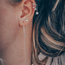 Hilo White Gold Plated Single Threader Earring