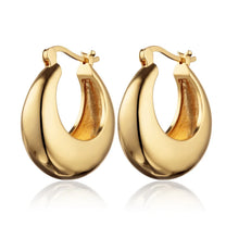 Gold Large Chunky Pillow Hoop Earrings