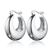 Silver Large Chunky Pillow Hoop Earrings