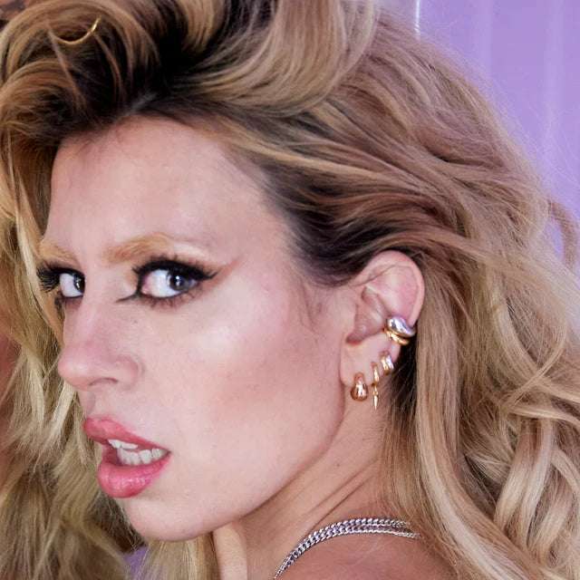 Gold Teardrop Stud Earrings