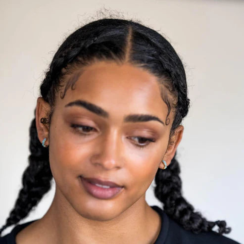 Turquoise Gold Galaxy Huggie Hoops