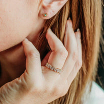 Sparkly Clear Gold Baguette Eternity Ring