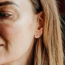 Sparkly Marquise Fan Gold Studs