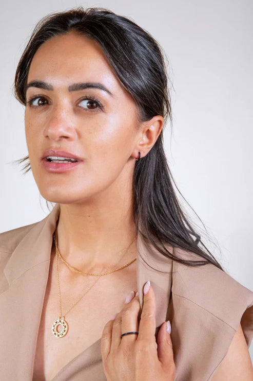 Black Enamel Gold Ring