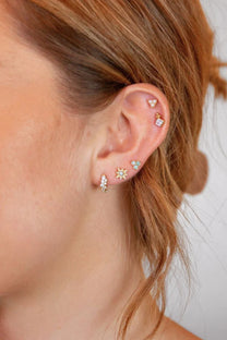 Sparkly Gold Galaxy Huggie Hoops