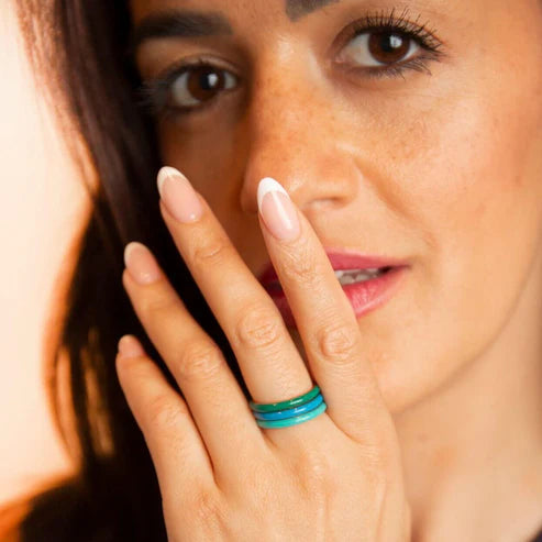 Green Enamel Gold Ring