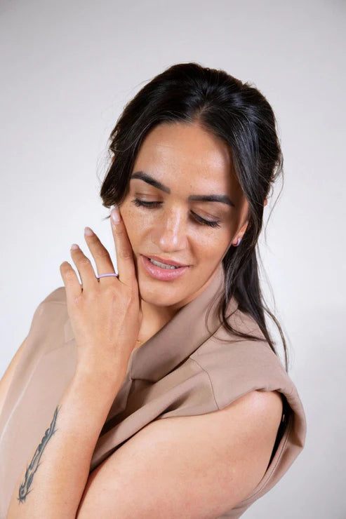 Lavender Enamel Gold Huggie Hoops