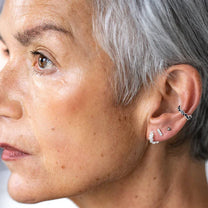 Sparkly Silver Galaxy Huggie Hoops