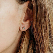 Triple Sparkly Gold Mini Stud Earrings