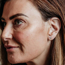 Triple Sparkly Silver Mini Stud Earrings