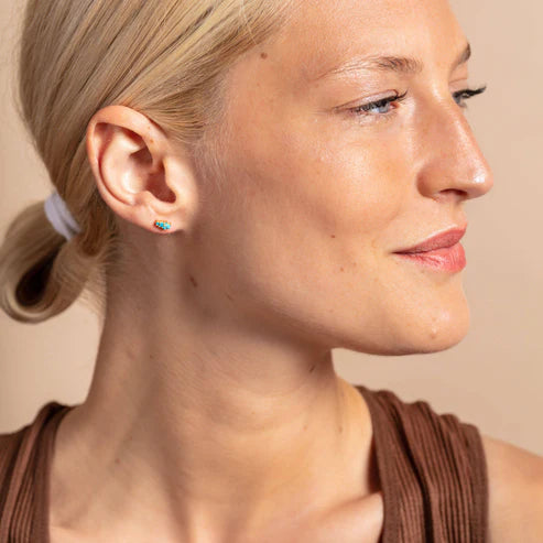 Turquoise Gold Galaxy Earrings