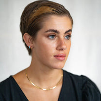 Turquoise Enamel Gold Huggie Hoops