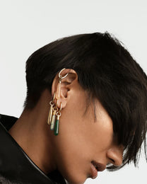 Labradorite Large Jupiter Single Hoop