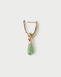 Green Aventurine Jupiter Single Hoop