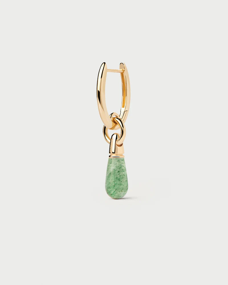 Green Aventurine Jupiter Single Hoop