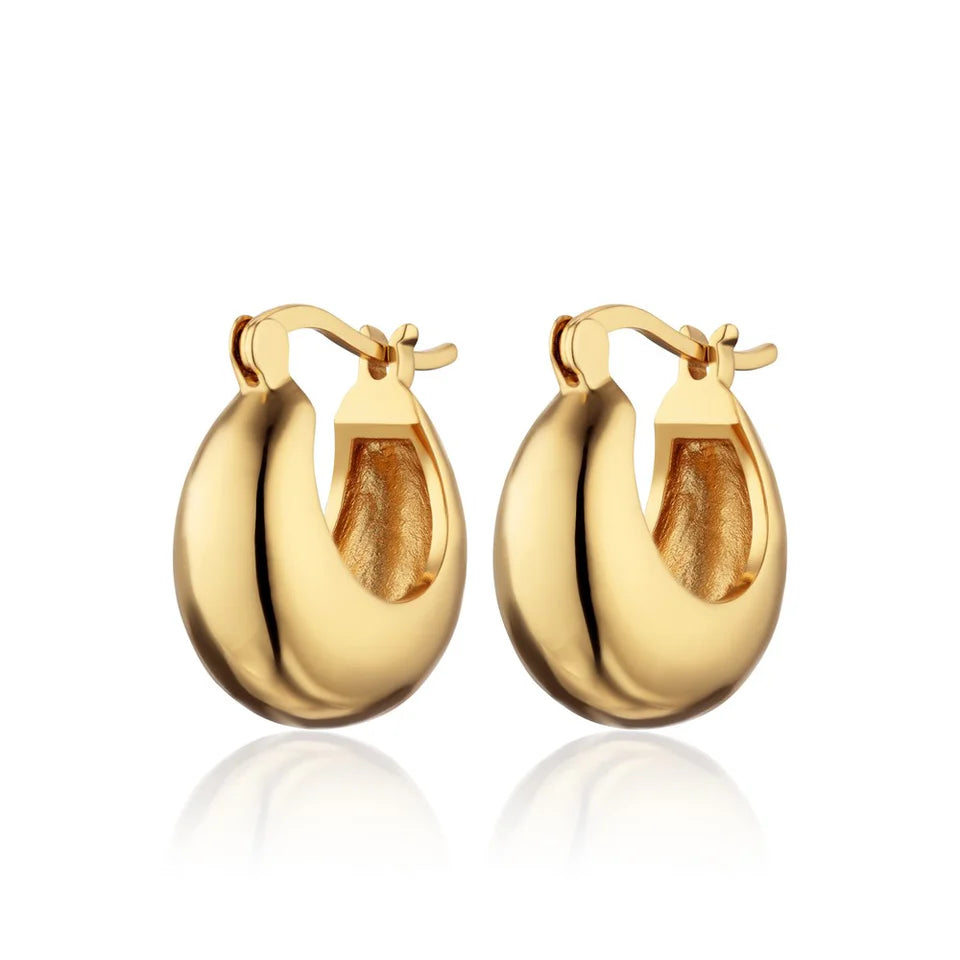 Gold Chunky Pillow Hoops