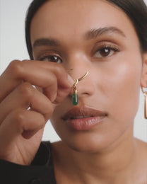 Green Aventurine Jupiter Single Hoop