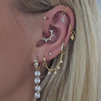 Gold Crystal Droplet Chain Charm