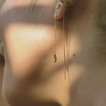 Gold Droplet Crystal Threader Earrings