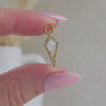 AURA Mini Moonstone Pavé Kite Charm