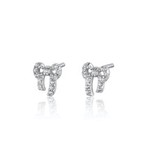 Bow Stud Earrings - Silver