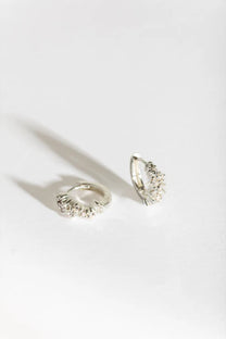 Sparkly Silver Galaxy Huggie Hoops