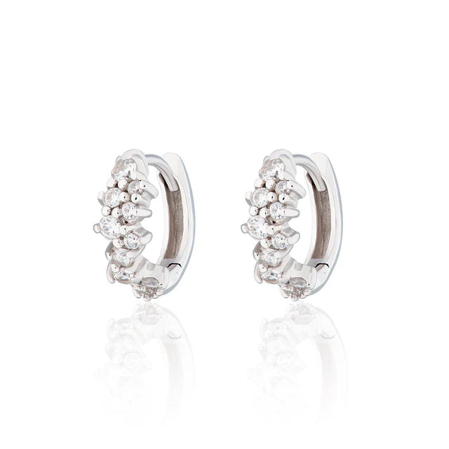 Silver Stardust Huggie Earrings