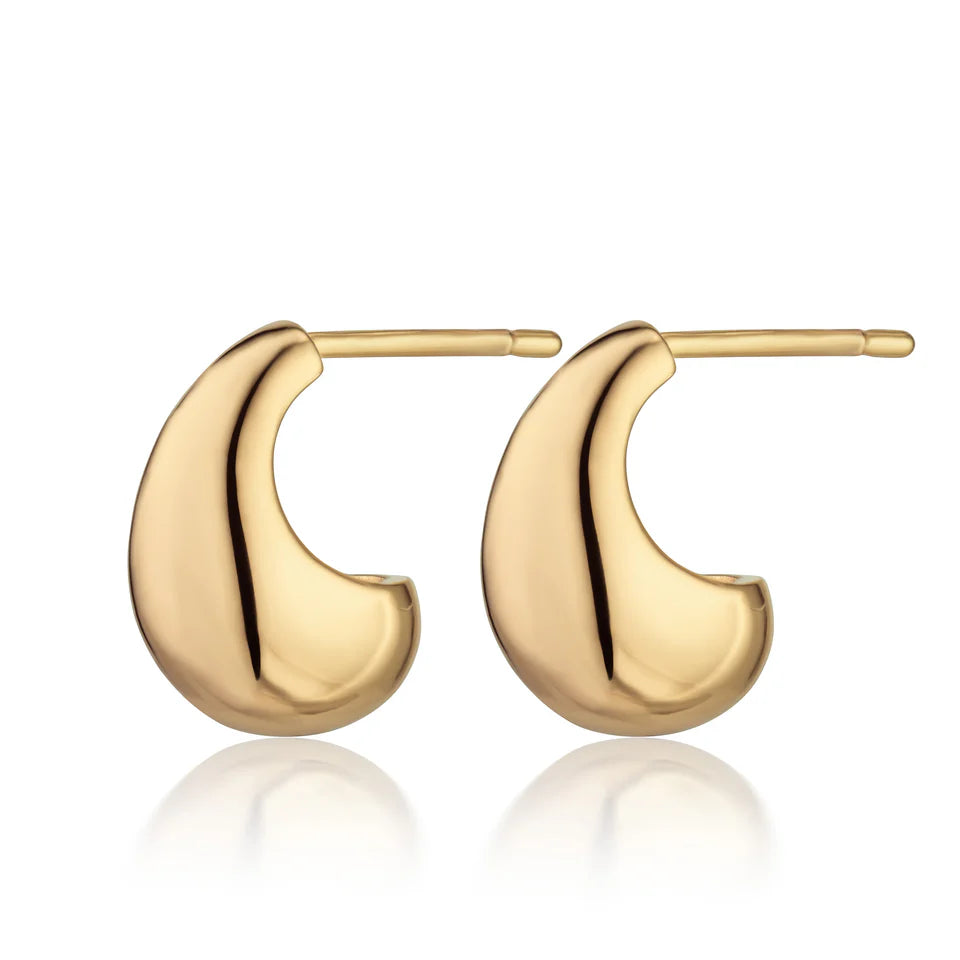 Gold Teardrop Stud Earrings