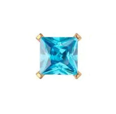 2mm Turquoise Square 24kt Gold PVD Titanium Threadless Top