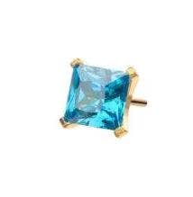 2mm Turquoise Square 24kt Gold PVD Titanium Threadless Top