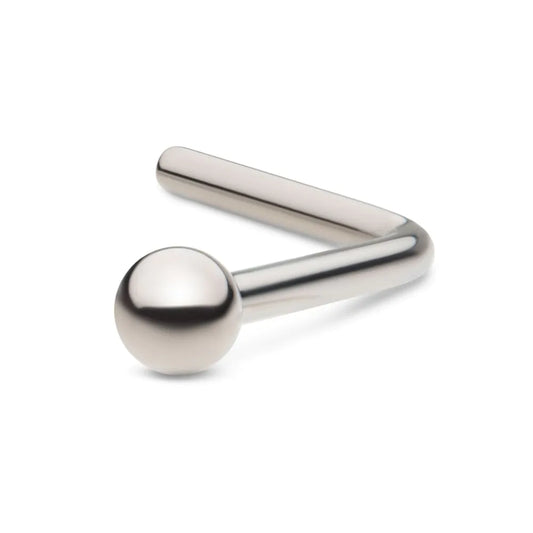 Titanium L shape nose stud