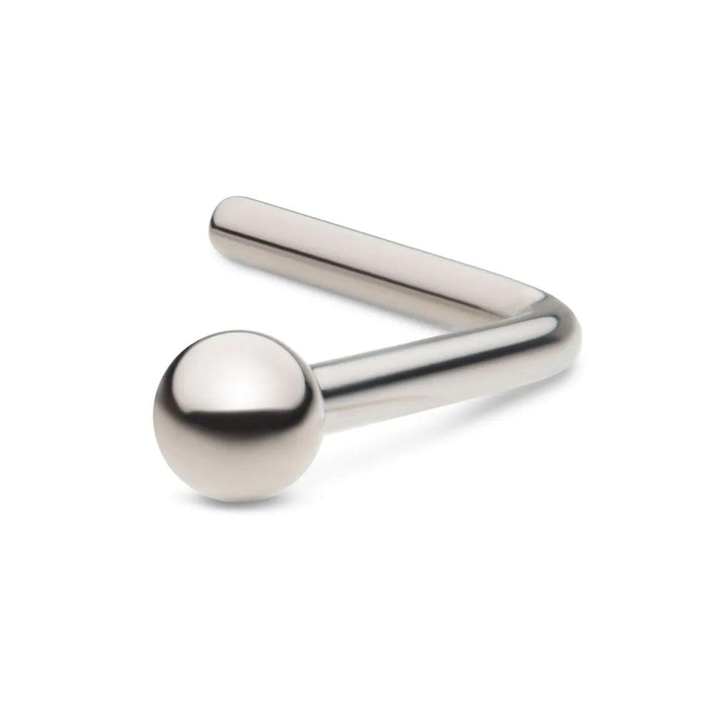 Titanium 2mm Ball L-Shape Nose Pin