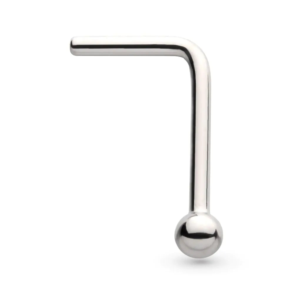 Titanium 2mm Ball L-Shape Nose Pin