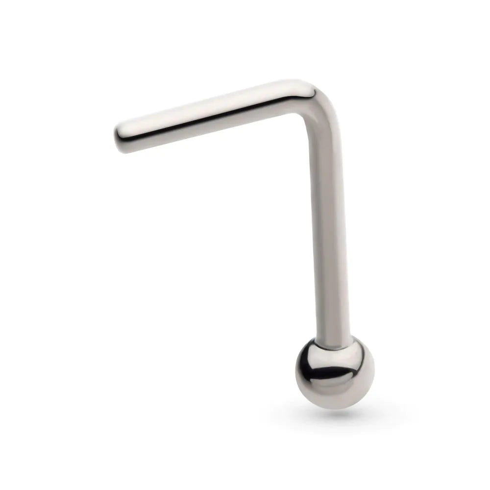Titanium 2mm Ball L-Shape Nose Pin