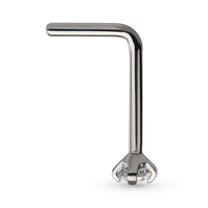 Titanium Crystal L-Shape Nose Pin