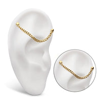 24Kt Gold PVD Titanium 2.1mm Curb Chain 2 Rings