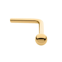 24KT Gold PVD Titanium 2mm Ball L-Shape Nose Pin