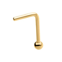 24KT Gold PVD Titanium 2mm Ball L-Shape Nose Pin