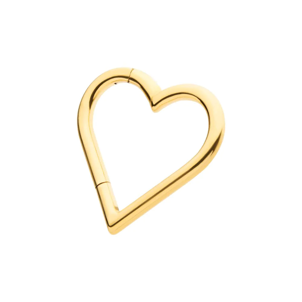24Kt Gold Heart Shape Hinged Segment Clicker