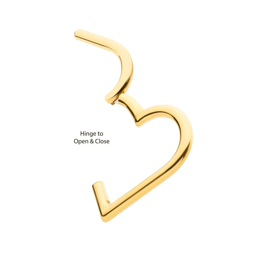24Kt Gold Heart Shape Hinged Segment Clicker