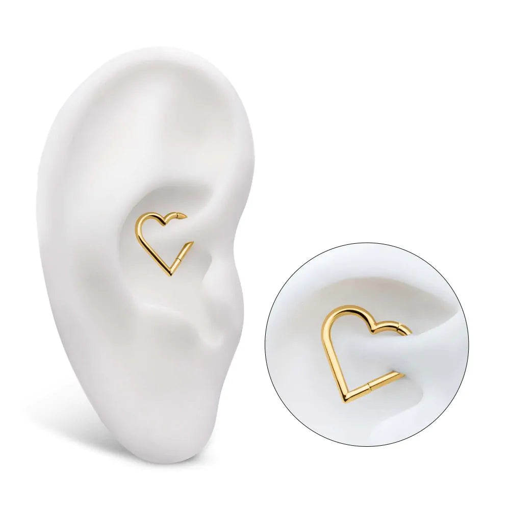 24Kt Gold Heart Shape Hinged Segment Clicker