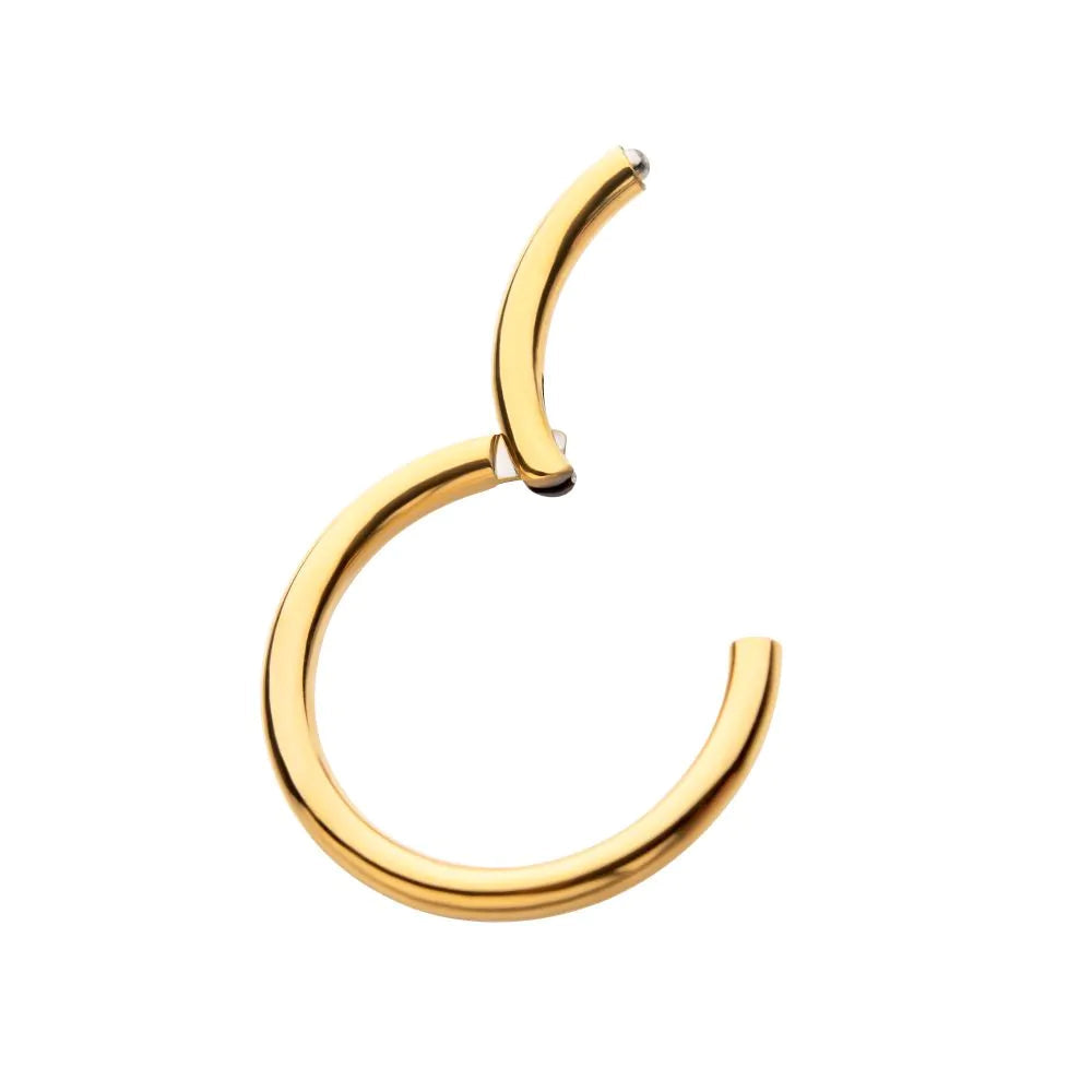 24KT Gold PVD Titanium Hinged Segment Clicker (20g to 14g)