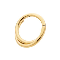 24Kt Gold PVD Titanium Double Hoop Hinged Segment Clicker