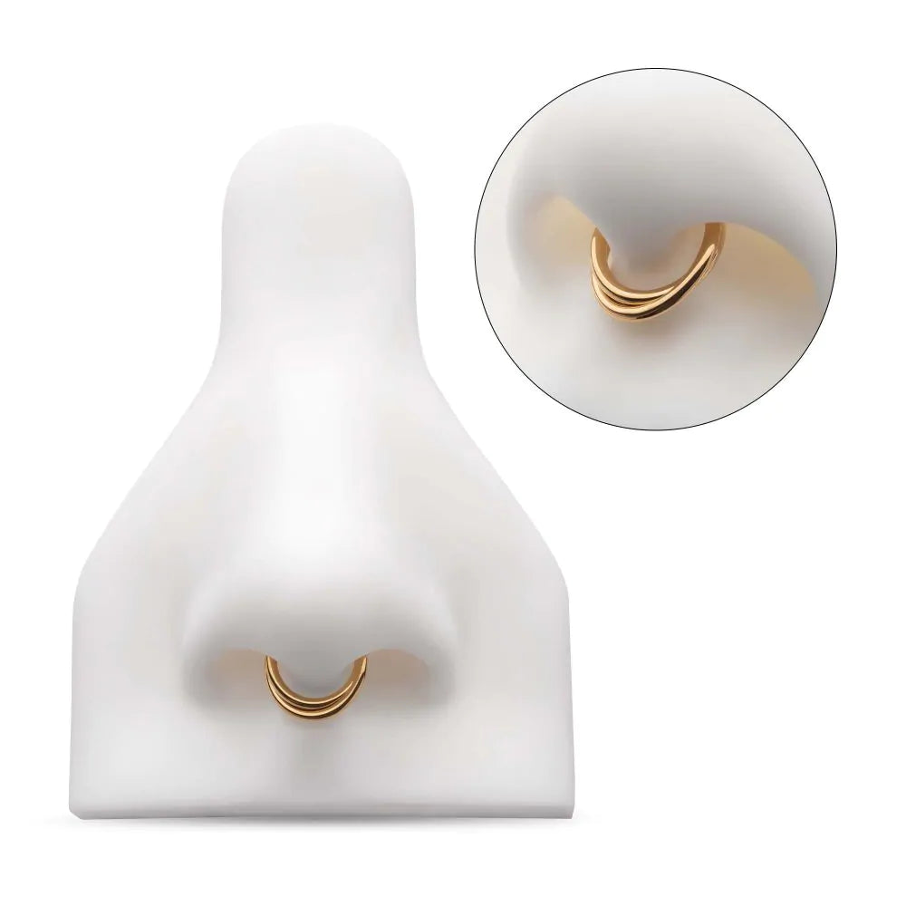 24Kt Gold PVD Titanium Double Hoop Hinged Segment Clicker