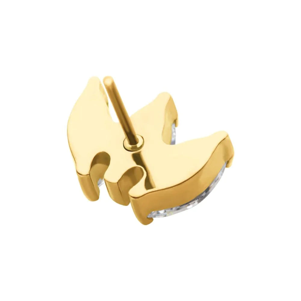 24Kt Gold PVD Titanium Threadless Marquise Cluster Top