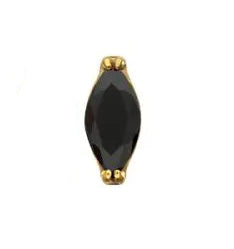 24Kt Gold PVD Titanium Threadless Marquise Crystal Top